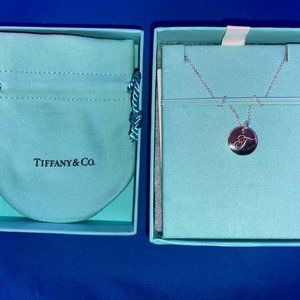 Brand New Unused Tiffany Notes Alphabet Disc Charm Pendant - Letter "T"